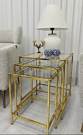 PARLAK GOLD BLOK KARE ZİGON ŞEFFAF CAM