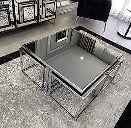 PARLAK KROM KARE 4+1 KOMPLE SİYAH AYNA