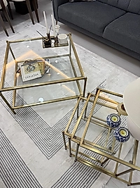 SET ESKİTME KAPLAMA BLOK ORTA SEHPA VE ZİGON ŞEFFAF CAM