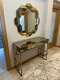 PARLAK GOLD BRONZ AYNA KAPLAMALI DRESUAR TAKIMI