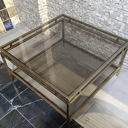 ESKİTME KAPLAMA ORTA SEHPA KOMPLE BRONZ CAM