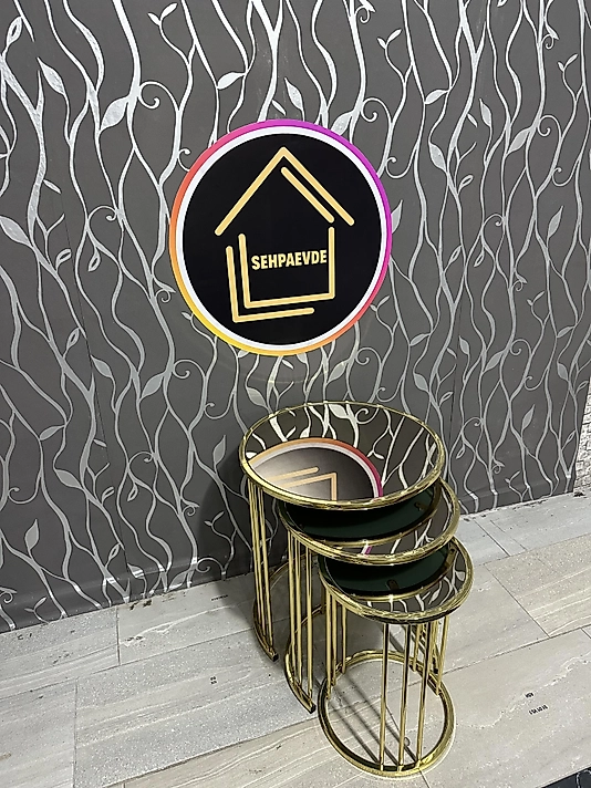 PARLAK GOLD YUVARLAK MİLLİ ZİGON BRONZ AYNA