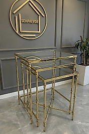 PARLAK GOLD KARE TORNALI ZİGON ŞEFFAF CAM