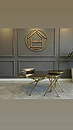 PARLAK GOLD BAĞCIK SET 2 Lİ ZİGON VE ORTA SEHPA