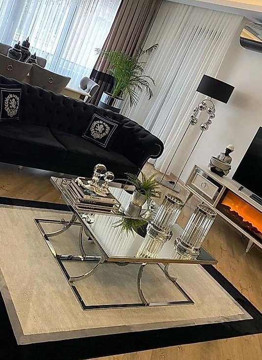 PARLAK KROM 2+1 ORTA SEHPA KOMPLE KLASİK AYNA