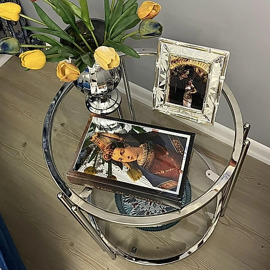 PARLAK KROM BLOK YAN SEHPA ALT ÜST ŞEFAF CAM