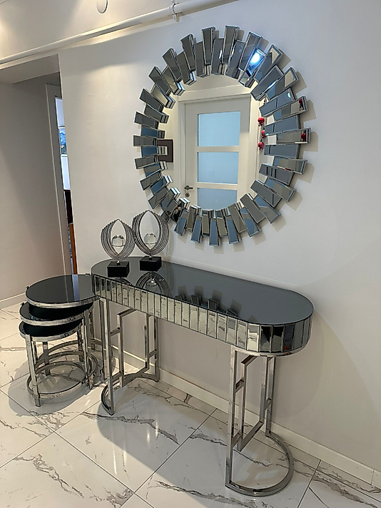 PARLAK KROM FÜME AYNA KAPLAMA DRESUAR TAKIMI