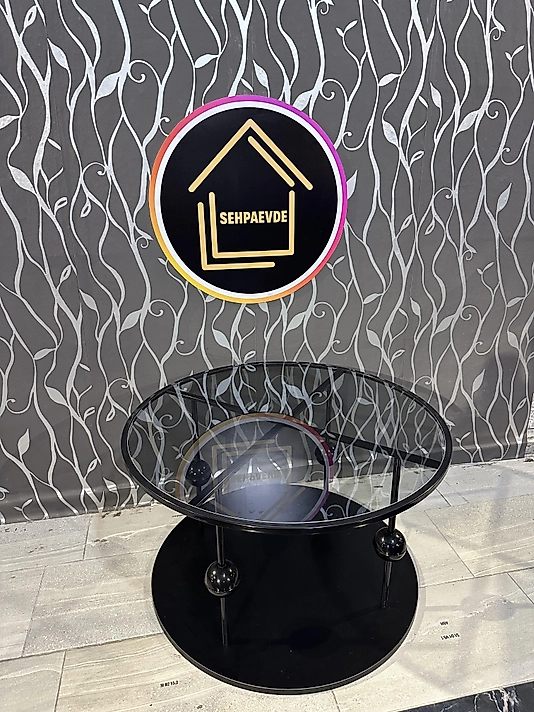 SİYAP KÜRE ORTA SEHPA ALT SİYAH MDF