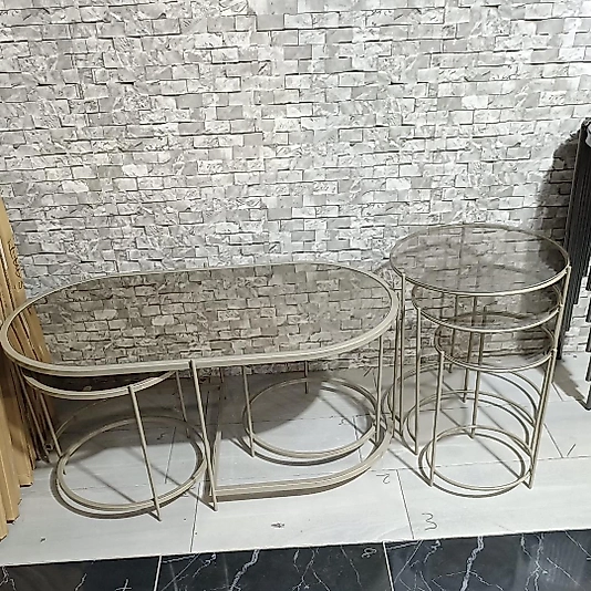 PRİNÇ ELİPS ORTA SEHPA VE MİL ZİGON BRONZ CAM