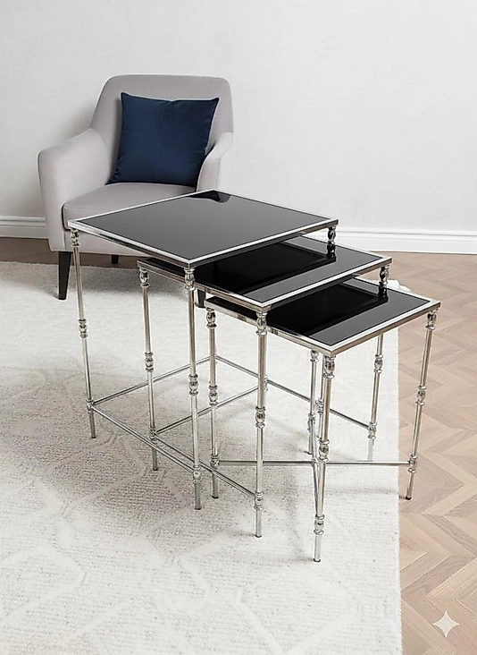 GÜMÜŞ TORNALI KARE ZİGON SİYAH AYNA