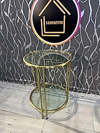 ESKİTME BLOK YAN SEHPA KOMPLE ŞEFFAF CAM