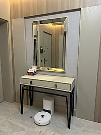 SİYAH AYAK ÇİFT ÇEKMECELİ DRESUAR TAKIMI