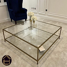 MAT GOLD BLOK ORTA SEHPA ŞEFAF CAM