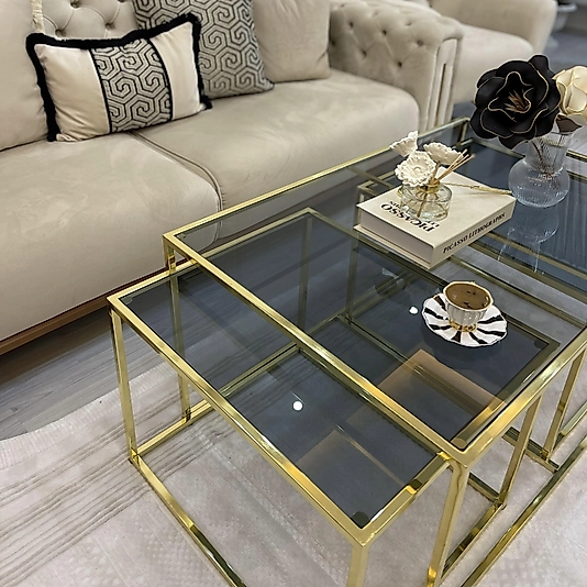 PARLAK GOLD 2+1 ORTA SEHPA KOMPLE FÜME CAM