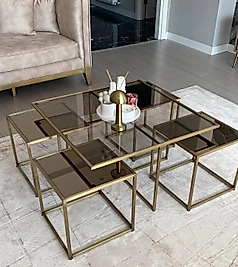 ESKİTME KAPLAMA KARE 4+1 ÜST BRONZ CAM ALT BRONZ AYNA