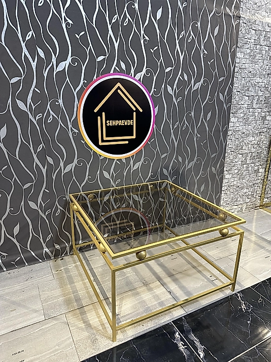 MAT GOLD KÜRE ORTA SEHPA BRONZ CAM