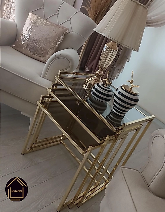 PARLAK GOLD TEPSİ ZİGON BRONZ CAM