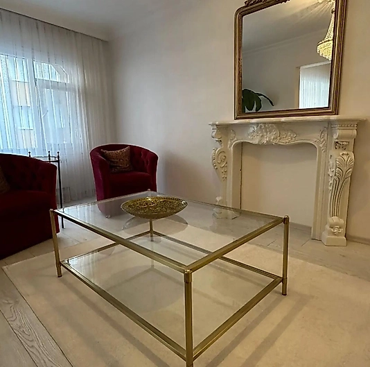 PARLAK GOLD BLOK DİKDÖRTGEN ORTA SEHPA ŞEFAF CAM