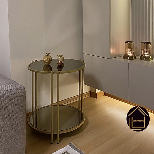 MAT GOLD BLOK YAN SEHPA ALT ÜST BRONZ AYNA