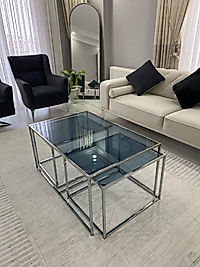 PARLAK KROM 2+1 ORTA SEHPA KOMPLE FÜME CAM