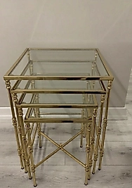 PARLAK GOLD KARE 4 LÜ TORNALI ZİGON ŞEFFAF CAM