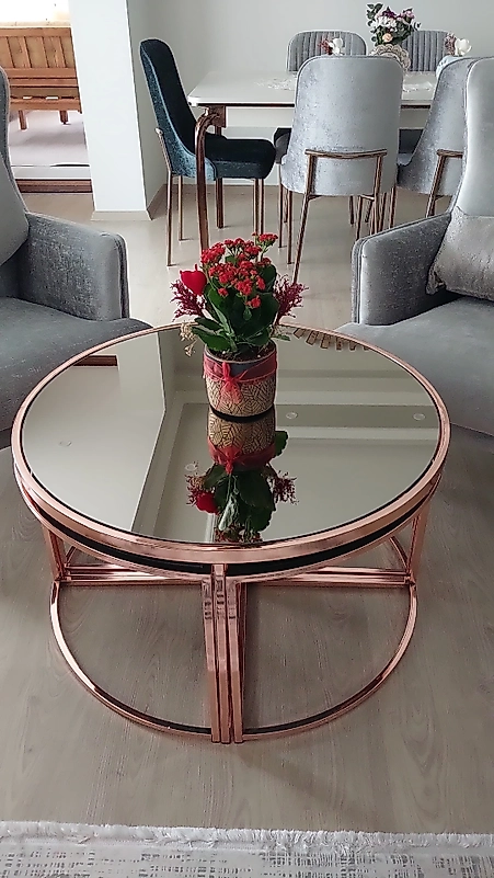 BAKIR YUVARLAK 4+1 KOMPLE BRONZ AYNA