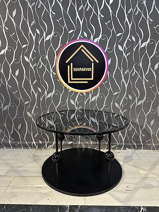 SİYAP KÜRE ORTA SEHPA ALT SİYAH MDF