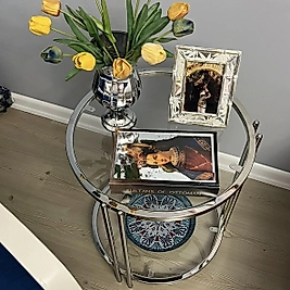 PARLAK KROM BLOK YAN SEHPA ALT ÜST ŞEFAF CAM