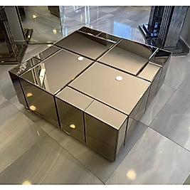 PARLAK GOLD PUZZLE ORTA SEHPA KOMPLE BRONZ AYNA