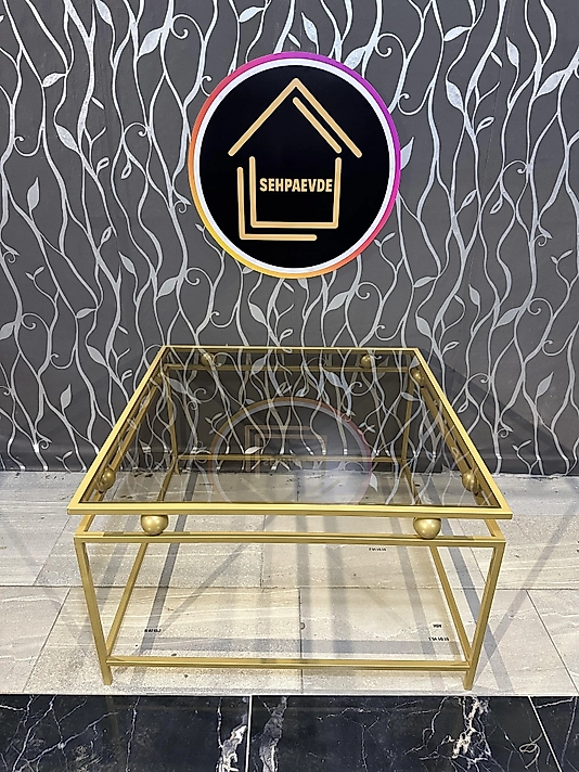 MAT GOLD KÜRE ORTA SEHPA BRONZ CAM