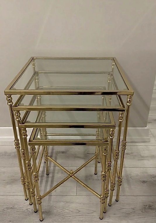 PARLAK GOLD KARE 4 LÜ TORNALI ZİGON ŞEFFAF CAM