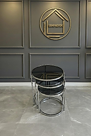 PARLAK KROM BLOK YUVARLAK ZİGON FÜME CAM