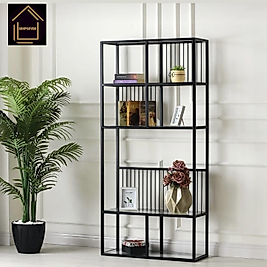 SİYAH KİTAPLIK ŞEFAF CAM