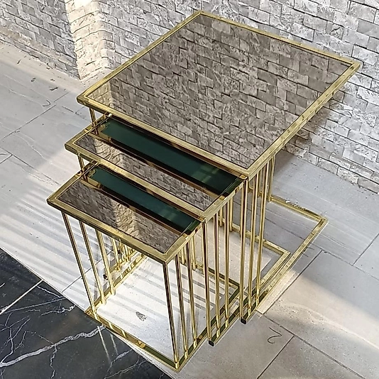 PARLAK GOLD 3 ÇUBUKLU ZİGON BRONZ AYNA