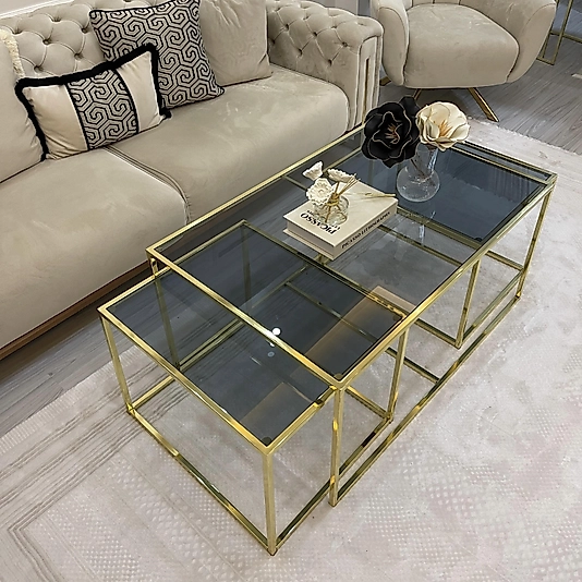 PARLAK GOLD 2+1 ORTA SEHPA KOMPLE FÜME CAM