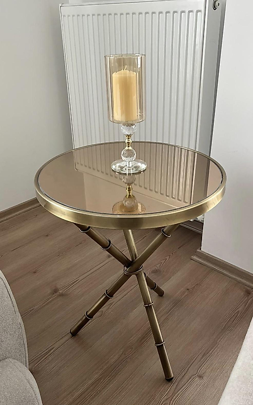 ESKİTME BAMBU 3 LÜ BRONZ AYNA ZİGON SEHPA