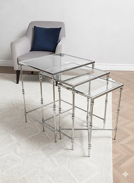 PARLAK KROM KARE TORNALI ZİGON ŞEFFAF CAM