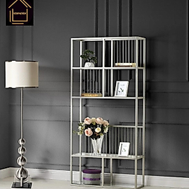 MAT GRİ KİTAPLIK ŞEFAF CAM