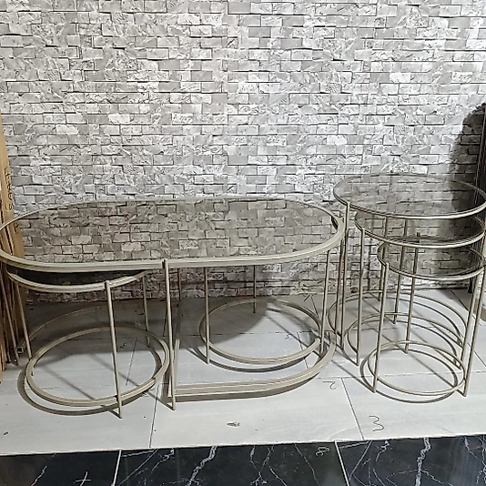 PRİNÇ ELİPS ORTA SEHPA VE MİL ZİGON BRONZ CAM