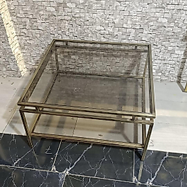 ESKİTME KAPLAMA ORTA SEHPA KOMPLE BRONZ CAM