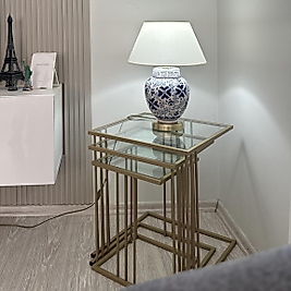 MAT GOLD 3 ÇUBUKLU ZİGON ŞEFFAF CAM